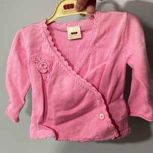 French Designer 3 Pommes Infant Girl Pink Cardigan 3 month